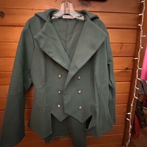 MISSLOOK Women's Green Double-Breasted Jacket